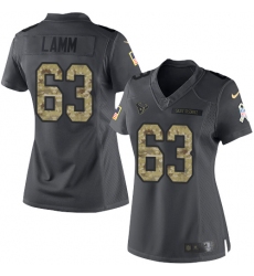 Women's Nike Houston Texans #63 Kendall Lamm Limited Black 2016 Salute to Service NFL Jersey