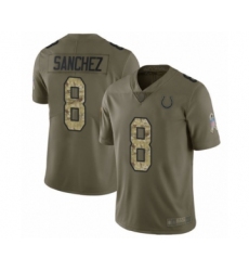 Youth Indianapolis Colts #8 Rigoberto Sanchez Limited Olive Camo 2017 Salute to Service Football Jersey