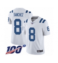 Youth Indianapolis Colts #8 Rigoberto Sanchez White Vapor Untouchable Limited Player 100th Season Football Jersey