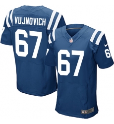 Men's Nike Indianapolis Colts #67 Jeremy Vujnovich Elite Royal Blue Team Color NFL Jersey