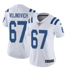 Women's Nike Indianapolis Colts #67 Jeremy Vujnovich White Vapor Untouchable Limited Player NFL Jersey