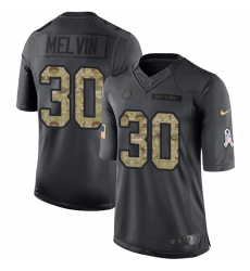 Men's Nike Indianapolis Colts #30 Rashaan Melvin Limited Black 2016 Salute to Service NFL Jersey
