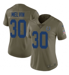 Women's Nike Indianapolis Colts #30 Rashaan Melvin Limited Olive 2017 Salute to Service NFL Jersey