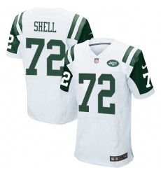 Men's Nike New York Jets #72 Brandon Shell Elite White NFL Jersey