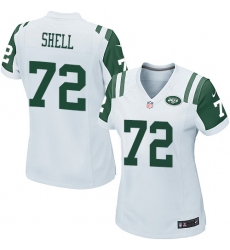 Women's Nike New York Jets #72 Brandon Shell Game White NFL Jersey