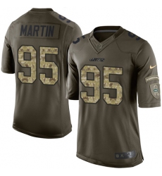 Men's Nike New York Jets #95 Josh Martin Elite Green Salute to Service NFL Jersey