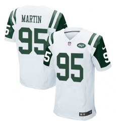 Men's Nike New York Jets #95 Josh Martin Elite White NFL Jersey