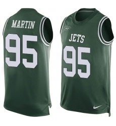Men's Nike New York Jets #95 Josh Martin Limited Green Player Name & Number Tank Top NFL Jersey