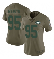 Women's Nike New York Jets #95 Josh Martin Limited Olive 2017 Salute to Service NFL Jersey