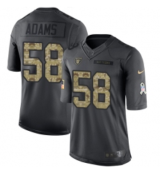 Youth Nike Oakland Raiders #58 Tyrell Adams Limited Black 2016 Salute to Service NFL Jersey