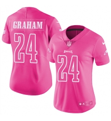 Women's Nike Philadelphia Eagles #24 Corey Graham Limited Pink Rush Fashion NFL Jersey
