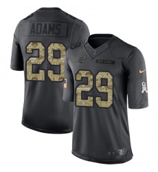 Youth Nike Carolina Panthers #29 Mike Adams Limited Black 2016 Salute to Service NFL Jersey