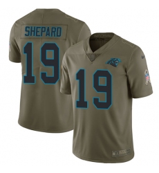 Youth Nike Carolina Panthers #19 Russell Shepard Limited Olive 2017 Salute to Service NFL Jersey