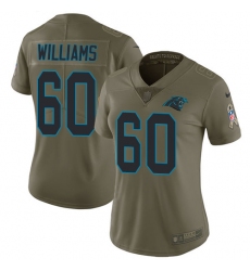 Women's Nike Carolina Panthers #60 Daryl Williams Limited Olive 2017 Salute to Service NFL Jersey