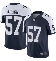 Men's Nike Dallas Cowboys #57 Damien Wilson Navy Blue Throwback Alternate Vapor Untouchable Limited Player NFL Jersey