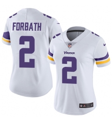 Women's Nike Minnesota Vikings #2 Kai Forbath White Vapor Untouchable Limited Player NFL Jersey