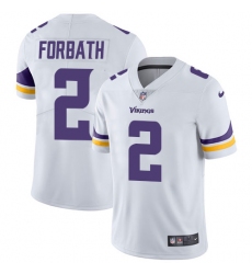 Youth Nike Minnesota Vikings #2 Kai Forbath White Vapor Untouchable Limited Player NFL Jersey