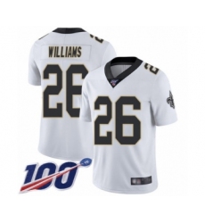 Men's New Orleans Saints #26 P.J. Williams White Vapor Untouchable Limited Player 100th Season Football Jersey