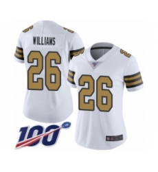 Women's New Orleans Saints #26 P.J. Williams Limited White Rush Vapor Untouchable 100th Season Football Jersey