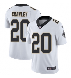 Men's Nike New Orleans Saints #20 Ken Crawley White Vapor Untouchable Limited Player NFL Jersey