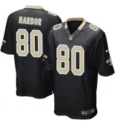 Men's Nike New Orleans Saints #80 Clay Harbor Game Black Team Color NFL Jersey