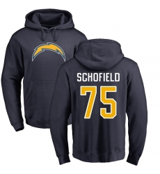 NFL Nike Los Angeles Chargers #75 Michael Schofield Navy Blue Name & Number Logo Pullover Hoodie