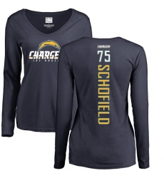 NFL Women's Nike Los Angeles Chargers #75 Michael Schofield Navy Blue Backer Long Sleeve T-Shirt