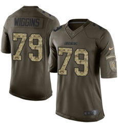 Men's Nike Los Angeles Chargers #79 Kenny Wiggins Elite Green Salute to Service NFL Jersey