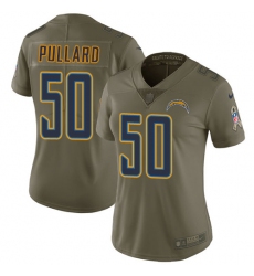 Women's Nike Los Angeles Chargers #50 Hayes Pullard Limited Olive 2017 Salute to Service NFL Jersey