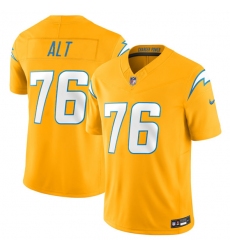 Men's Los Angeles Chargers #76 Joe Alt Gold 2025 F.U.S.E. Alternate Vapor Limited Football Stitched Jersey