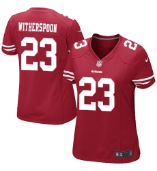 Women's Nike San Francisco 49ers #23 Ahkello Witherspoon Game Red Team Color NFL Jersey