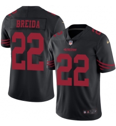 Men's Nike San Francisco 49ers #22 Matt Breida Limited Black Rush Vapor Untouchable NFL Jersey