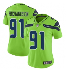 Women's Nike Seattle Seahawks #91 Sheldon Richardson Limited Green Rush Vapor Untouchable NFL Jersey