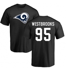 NFL Nike Los Angeles Rams #95 Ethan Westbrooks Black Name & Number Logo T-Shirt