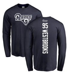 NFL Nike Los Angeles Rams #95 Ethan Westbrooks Navy Blue Backer Long Sleeve T-Shirt