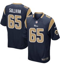 Men's Nike Los Angeles Rams #65 John Sullivan Game Navy Blue Team Color NFL Jersey