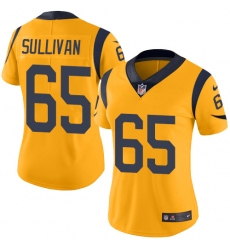 Women's Nike Los Angeles Rams #65 John Sullivan Limited Gold Rush Vapor Untouchable NFL Jersey