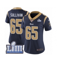 Women's Nike Los Angeles Rams #65 John Sullivan Navy Blue Team Color Vapor Untouchable Limited Player Super Bowl LIII Bound NFL Jersey