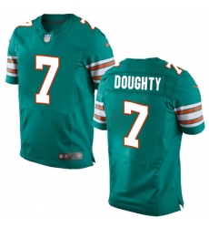 Men's Nike Miami Dolphins #7 Brandon Doughty Elite Aqua Green Alternate NFL Jersey