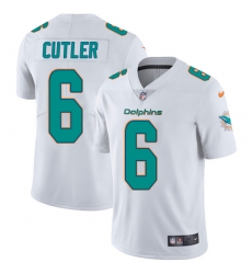 Men's Nike Miami Dolphins #6 Jay Cutler White Vapor Untouchable Limited Player NFL Jersey
