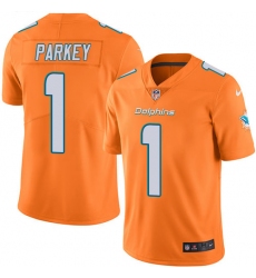 Men's Nike Miami Dolphins #1 Cody Parkey Limited Orange Rush Vapor Untouchable NFL Jersey