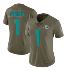 Women's Nike Miami Dolphins #1 Cody Parkey Limited Olive 2017 Salute to Service NFL Jersey
