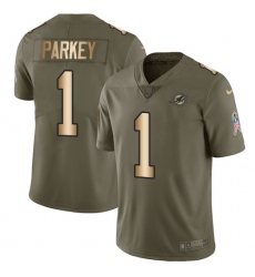 Youth Nike Miami Dolphins #1 Cody Parkey Limited Olive/Gold 2017 Salute to Service NFL Jersey