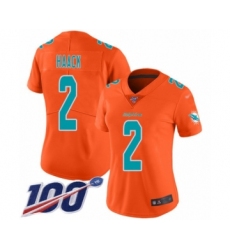 Women's Miami Dolphins #2 Matt Haack Limited Orange Inverted Legend 100th Season Football Jersey