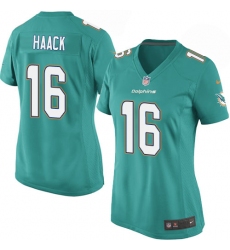 Women's Nike Miami Dolphins #16 Matt Haack Game Aqua Green Team Color NFL Jersey