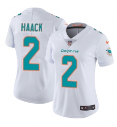 Women's Nike Miami Dolphins #2 Matt Haack White Vapor Untouchable Limited Player NFL Jersey