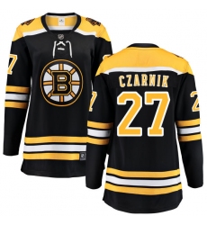 Women's Boston Bruins #27 Austin Czarnik Authentic Black Home Fanatics Branded Breakaway NHL Jersey