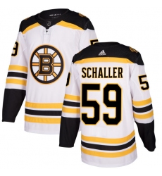Men's Adidas Boston Bruins #59 Tim Schaller Authentic White Away NHL Jersey