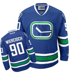 Men's Reebok Vancouver Canucks #90 Patrick Wiercioch Authentic Royal Blue Third NHL Jersey