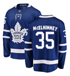 Men's Toronto Maple Leafs #35 Curtis McElhinney Fanatics Branded Royal Blue Home Breakaway NHL Jersey